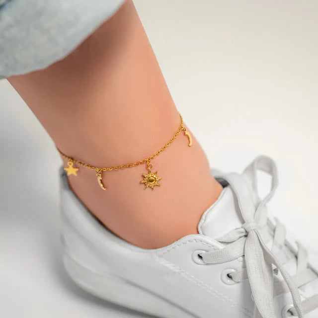 Sun, Moon & Starshine Anklet