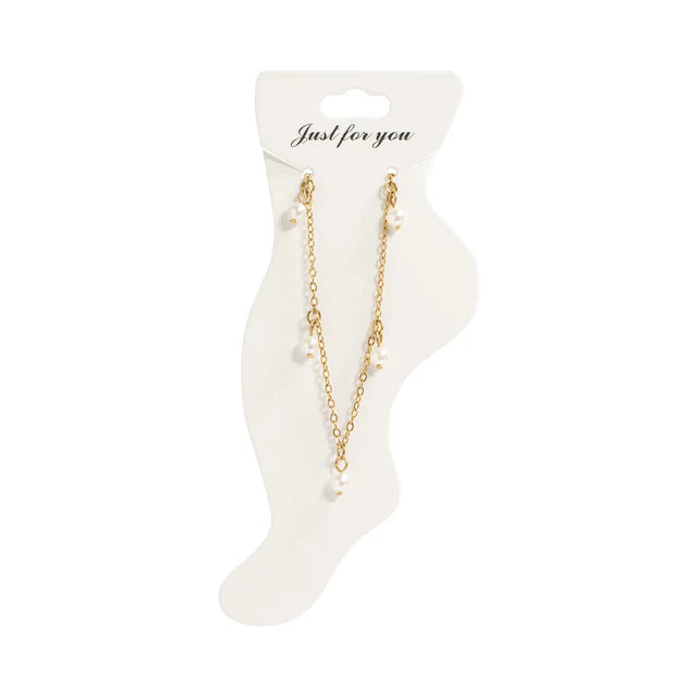 Waterproof Gold & Pearl Anklet – Tarnish-Resistant & Hypoallergenic