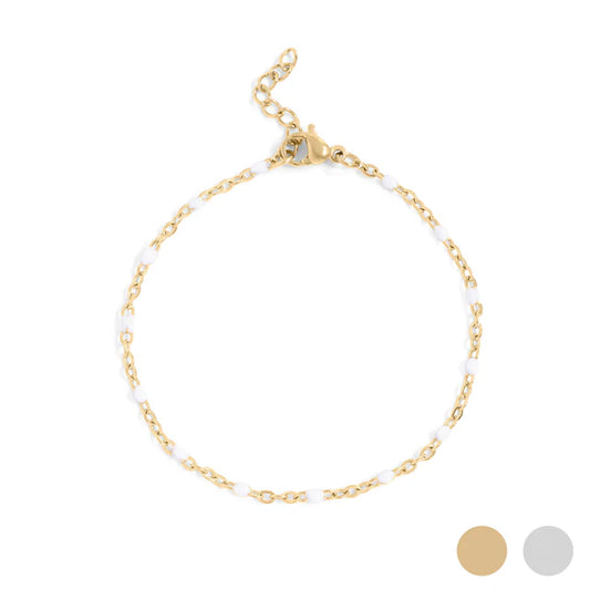 White Confetti Dots Bracelet