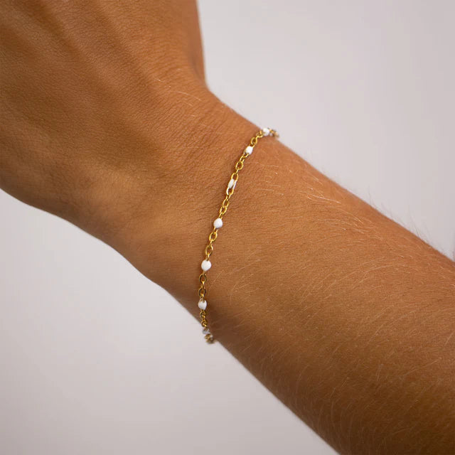 White Confetti Dots Bracelet